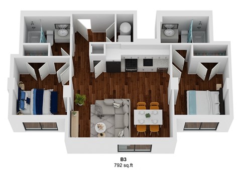 b3 3d floorplan